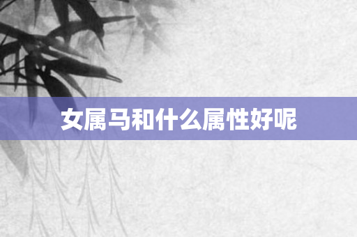 女属马和什么属性好呢