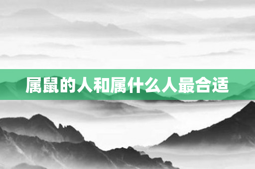属鼠的人和属什么人最合适