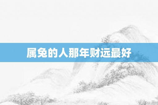 属兔的人那年财远更好