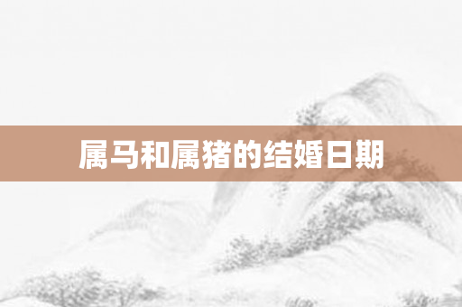 属马和属猪的结婚日期