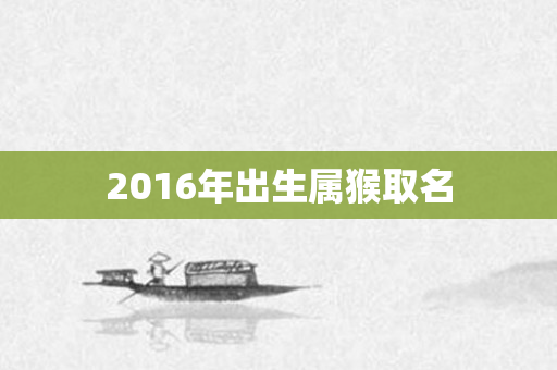 2016年出生属猴取名