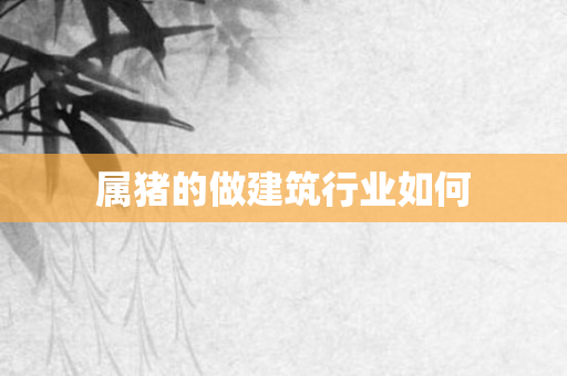 属猪的做建筑行业如何