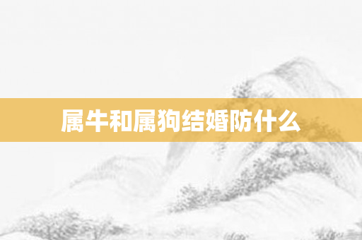 属牛和属狗结婚防什么