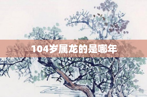 104岁属龙的是哪年