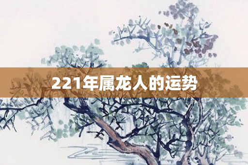 221年属龙人的运势