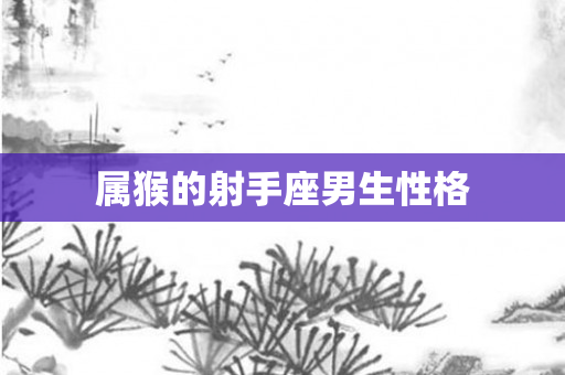 属猴的射手座男生性格