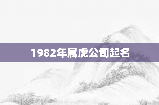 1982年属虎公司起名