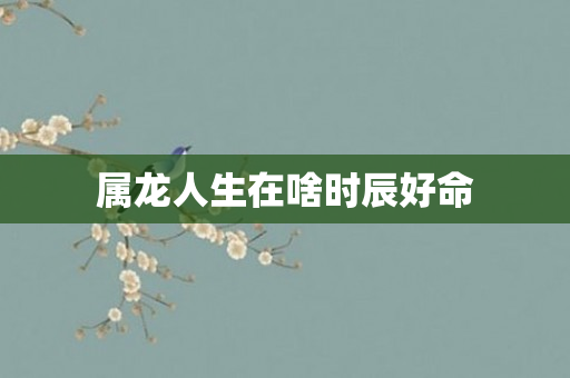 属龙人生在啥时辰好命