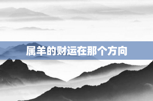 属羊的财运在那个方向
