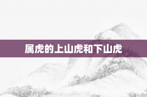 属虎的上山虎和下山虎