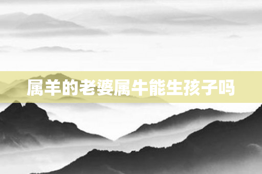 属羊的老婆属牛能生孩子吗