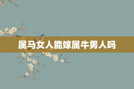 属马女人能嫁属牛男人吗