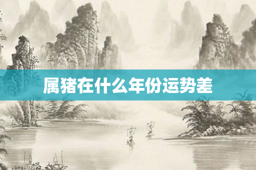 属猪在什么年份运势差