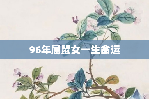 96年属鼠女一生命运