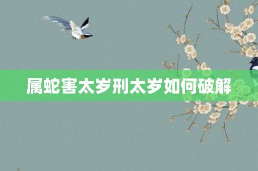 属蛇害太岁刑太岁如何破解