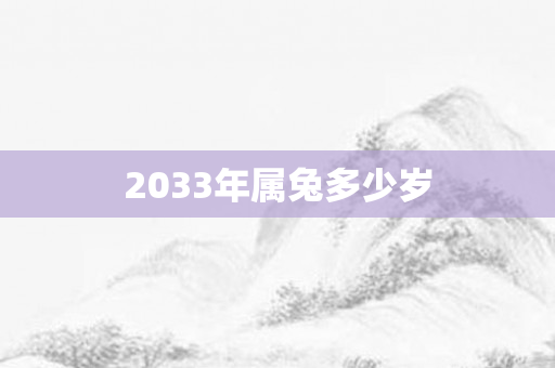 2033年属兔多少岁