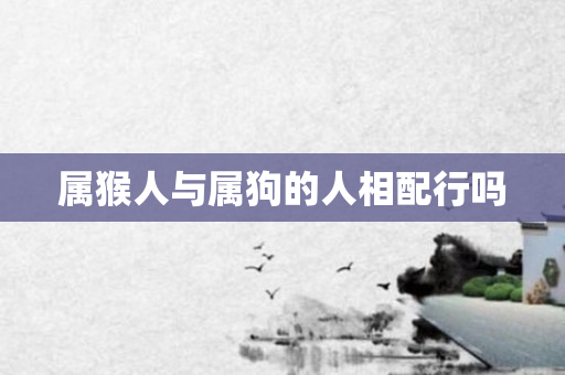属猴人与属狗的人相配行吗