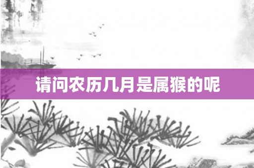请问农历几月是属猴的呢