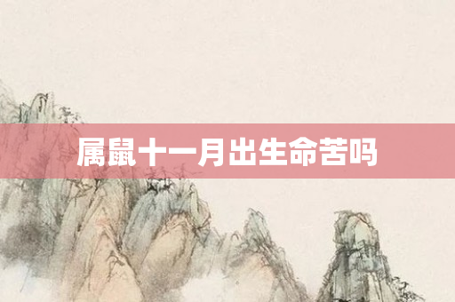 属鼠十一月出生命苦吗