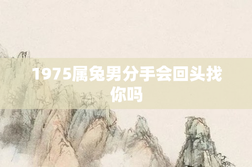 1975属兔男分手会回头找你吗
