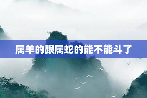 属羊的跟属蛇的能不能斗了