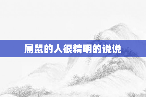 属鼠的人很精明的说说