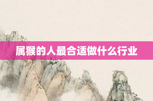 属猴的人最合适做什么行业