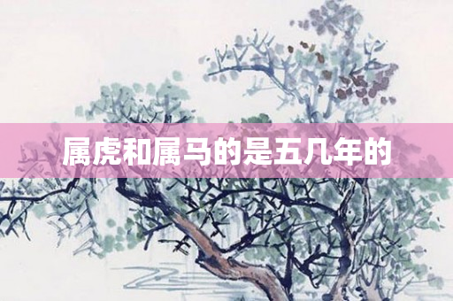 属虎和属马的是五几年的