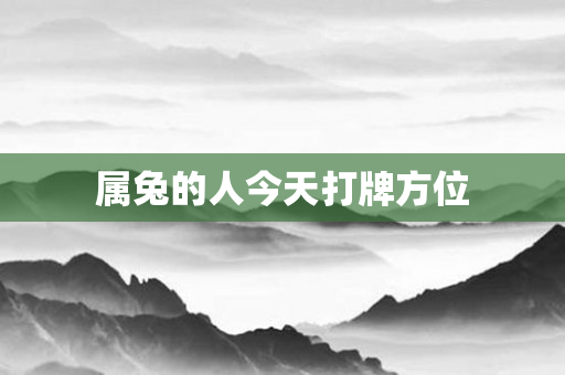 属兔的人今天打牌方位