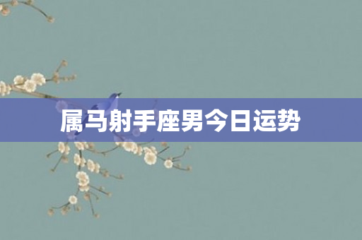 属马射手座男今日运势
