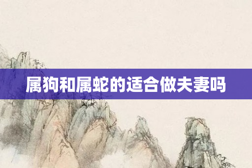 属狗和属蛇的适合做夫妻吗