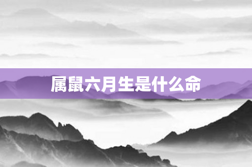 属鼠六月生是什么命