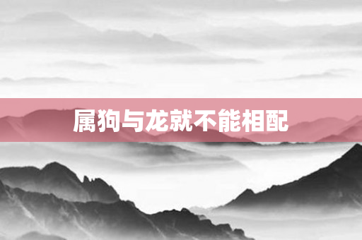 属狗与龙就不能相配