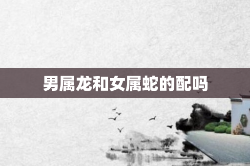 男属龙和女属蛇的配吗
