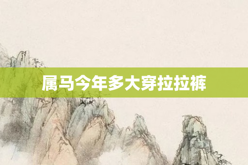 属马今年多大穿拉拉裤