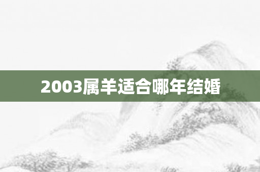 2003属羊适合哪年结婚