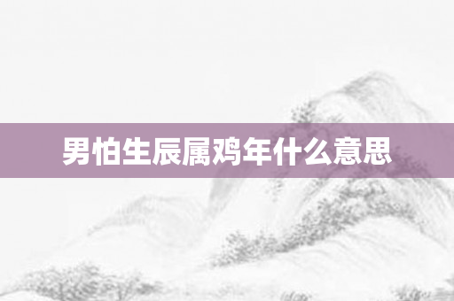 男怕生辰属鸡年什么意思