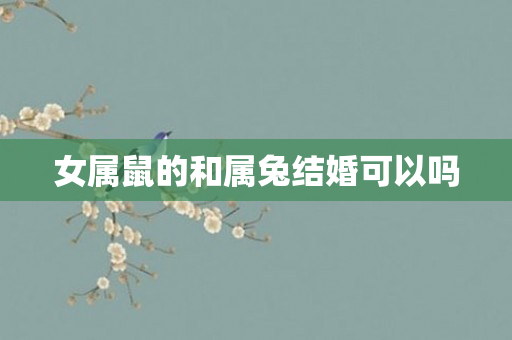 女属鼠的和属兔结婚可以吗