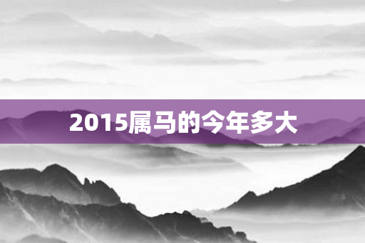 2015属马的今年多大