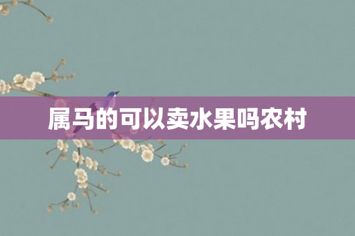 属马的可以卖水果吗农村