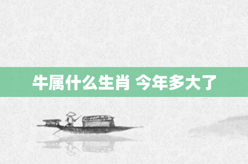 牛属什么生肖 今年多大了