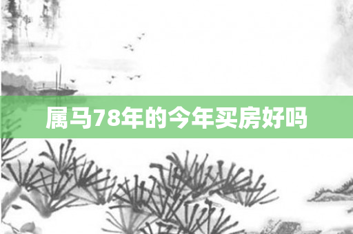 属马78年的今年买房好吗
