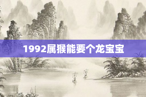 1992属猴能要个龙宝宝