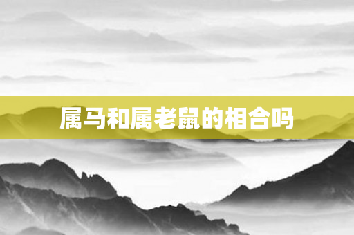 属马和属老鼠的相合吗