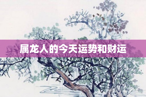 属龙人的今天运势和财运
