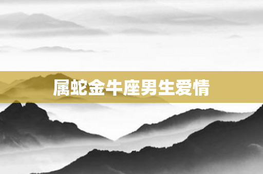 属蛇金牛座男生爱情