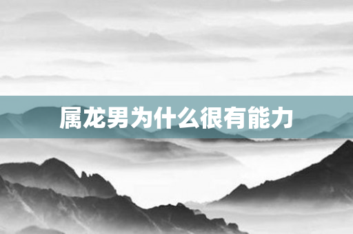 属龙男为什么很有能力