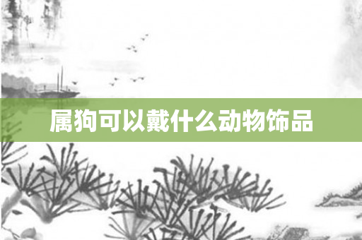 属狗可以戴什么动物饰品