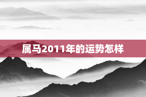 属马2011年的运势怎样