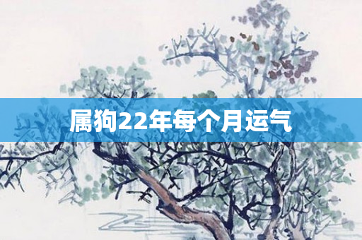 属狗22年每个月运气